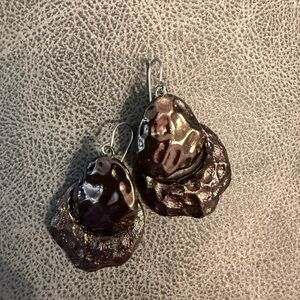 Chic Bronze Textured Earrings